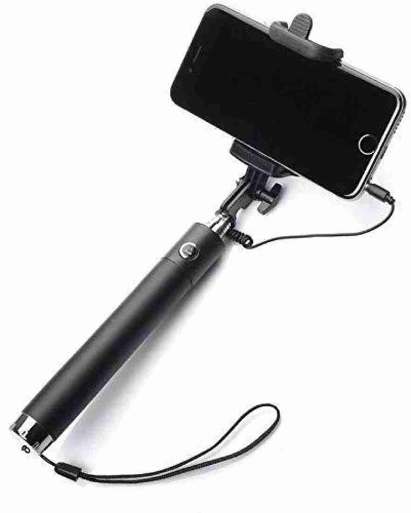 Selfie Stick (Black, Remote Include) - Black