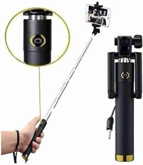Selfie Stick (Black, Remote Include) - Black