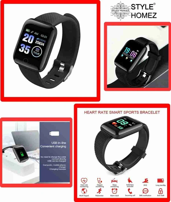 TXOR Storm M5 Black Smartwatch (Black Strap, Standard) - Black