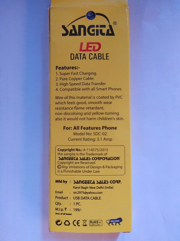 SANGITA Data Cable RGB Data Cable (Lightning data cable)