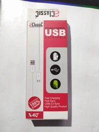 AClassiC X-67 ( Double Speed USB Data Cable, RGB ) - White