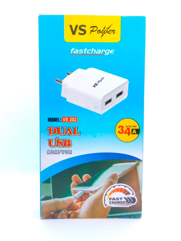 Fast Charger Dual USB ( VS Power VS-202 ) - White