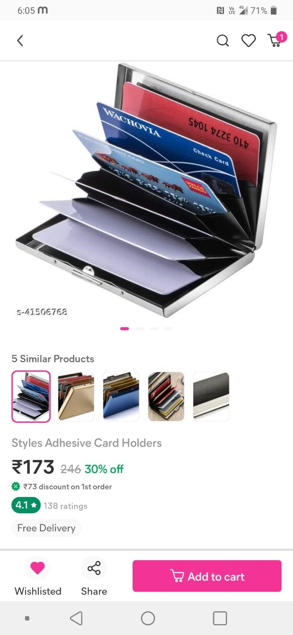 STYLES ADHESIVE CARD Holder - black Wight