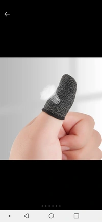 Finger Sleeves l Pubg | Free Fire | For Gaming (2 Pairs) - black color, Black, White color black colors