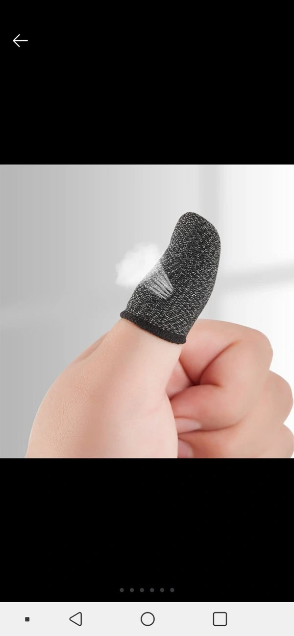 Finger Sleeves l Pubg | Free Fire | For Gaming (2 Pairs) - black color, Black, White color black colors