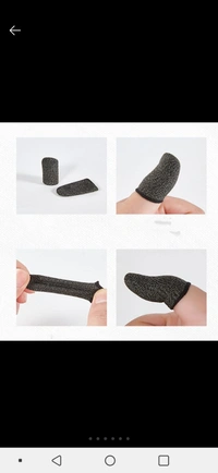 Finger Sleeves l Pubg | Free Fire | For Gaming (2 Pairs) - black color, Black, White color black colors