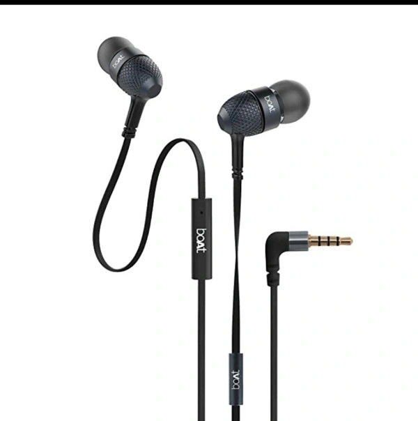 boAt Bassheads 225 in Ear Wired Earphones with Mic(Black) - black color