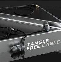 boAt Bassheads 225 in Ear Wired Earphones with Mic(Black) - black color