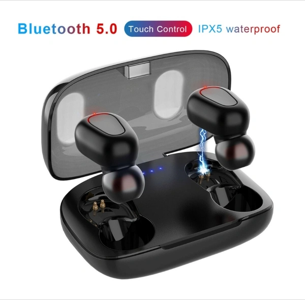 Grostar Sport Bluetooth Headset headphones Bluetooth Headset (Blue True Wireless) - blue and black color