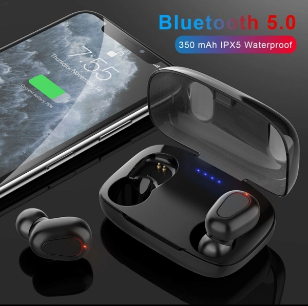 Grostar Sport Bluetooth Headset headphones Bluetooth Headset (Blue True Wireless) - blue and black color