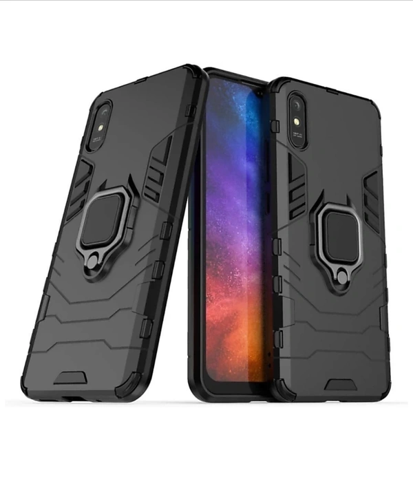 KWINE CASE Back Cover for Mi Redmi 9A, Redmi 9i (Black, Rugged Armor)