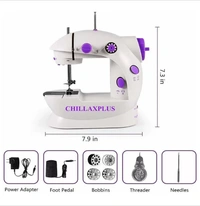 CHILLAXPLUS Portable 4 in 1 withadapter and foot pedal Electric SewingMachine (Built-in Stitches 1)