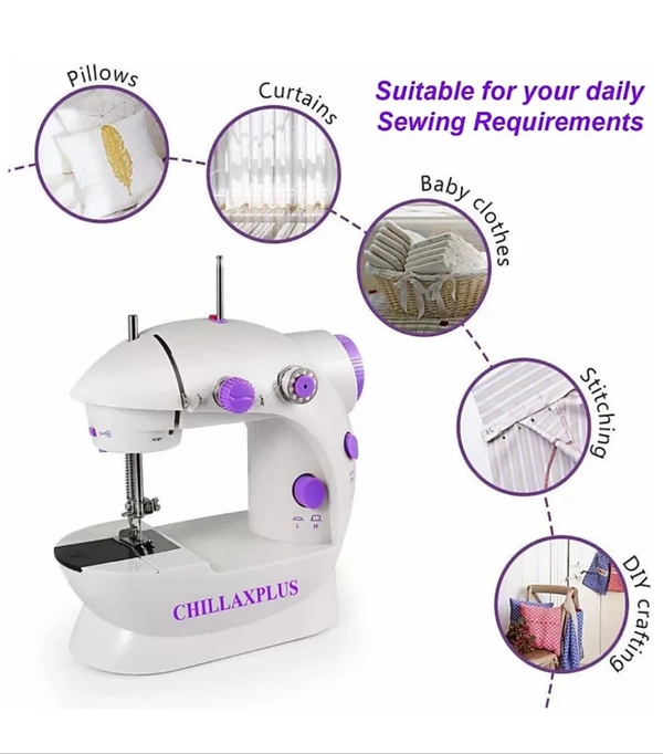 CHILLAXPLUS Portable 4 in 1 withadapter and foot pedal Electric SewingMachine (Built-in Stitches 1)
