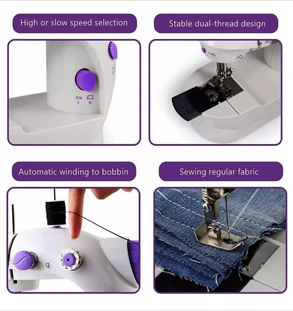 CHILLAXPLUS Portable 4 in 1 withadapter and foot pedal Electric SewingMachine (Built-in Stitches 1)
