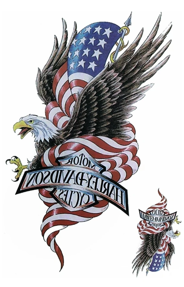 The Canvas Arts Wrist Arm Hand EagleBody Temporary Tattoo (Eagle, HarleyDavidson) - 