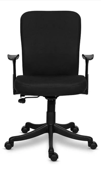 SAVYA HOME Bristol Mid Back Fabric OfficeArm Chair (Black, DIY(Do-It-Yourself)) - black color