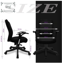SAVYA HOME Bristol Mid Back Fabric OfficeArm Chair (Black, DIY(Do-It-Yourself)) - black color