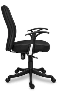 SAVYA HOME Bristol Mid Back Fabric OfficeArm Chair (Black, DIY(Do-It-Yourself)) - black color