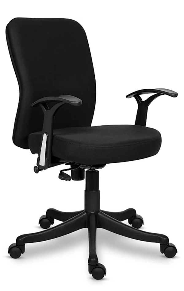 SAVYA HOME Bristol Mid Back Fabric OfficeArm Chair (Black, DIY(Do-It-Yourself)) - black color