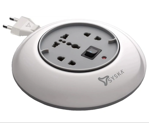 Syska Power Wheel 3 SocketExtension Boards (Grey, White)