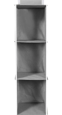 LoguRTMallshopping SmartBuy Hanging 3 Shelves Wardrobe Organiser - Grey Shoe Organizer - grey