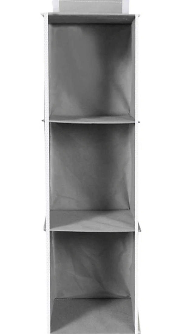 LoguRTMallshopping SmartBuy Hanging 3 Shelves Wardrobe Organiser - Grey Shoe Organizer - grey