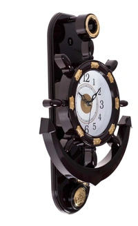 BIG BANG CREATIONS Analog 35 cm X 25 cm WallClock (Brown, With Glass) - Multicolor