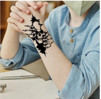 komstec Skull Tattoo For Men andWomen Evil Sticker Temporary BodyTattoo (Skull Tattoo) - black color