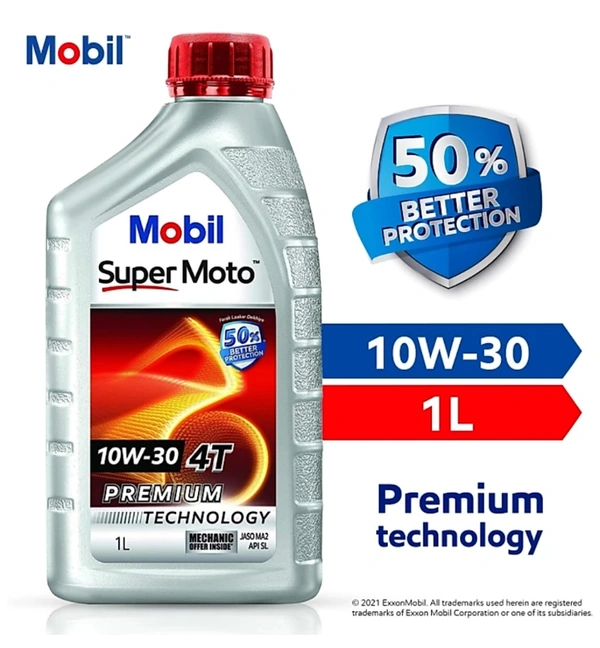 MOBIL Super Moto 10W-30 4TPremium Technology Full-SyntheticEngine Oil (1 L)