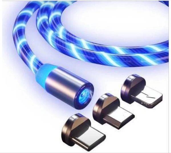 Charging Adapters Fast Charge WithFlowing Magnetic 3 In 1 UC055 MultiplePin With LED Light (Blue) 1 m MagneticCharging Cable (Compatible withCharging Input of Micro USB,Type Cand Lightning, Blue, One Cable) 1 mMagnetic Charging Cable (Compatiblewith Charging Input of Micro USB, TypeC and Lightning, Blue)