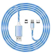 Charging Adapters Fast Charge WithFlowing Magnetic 3 In 1 UC055 MultiplePin With LED Light (Blue) 1 m MagneticCharging Cable (Compatible withCharging Input of Micro USB,Type Cand Lightning, Blue, One Cable) 1 mMagnetic Charging Cable (Compatiblewith Charging Input of Micro USB, TypeC and Lightning, Blue)