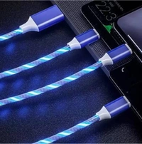 Charging Adapters Fast Charge WithFlowing Magnetic 3 In 1 UC055 MultiplePin With LED Light (Blue) 1 m MagneticCharging Cable (Compatible withCharging Input of Micro USB,Type Cand Lightning, Blue, One Cable) 1 mMagnetic Charging Cable (Compatiblewith Charging Input of Micro USB, TypeC and Lightning, Blue)