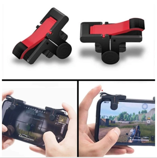 BUY SURETY 1 Pair PUBG MoibleController Gamepad Trigger L1 R1Sensitive Shoot and Aim PUBG MobileTriggers/Controller PUGB Mobile GamePad Grip L1R1 Free Fire Joystick forpubg, Fortnite compatible with allsmartphone Gaming Accessory Kit(Black & Red, For Android)