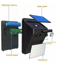 FOR PATIO, GARDEN, PATHWAY,Starbust WATERPROOF OUTDOOR LEDSOLAR LIGHT WITH MOTION SENSORGARAGE, DRIVEWAY-Emergency Light(Black) Solar Light Set (Wall MountedPack of 1)