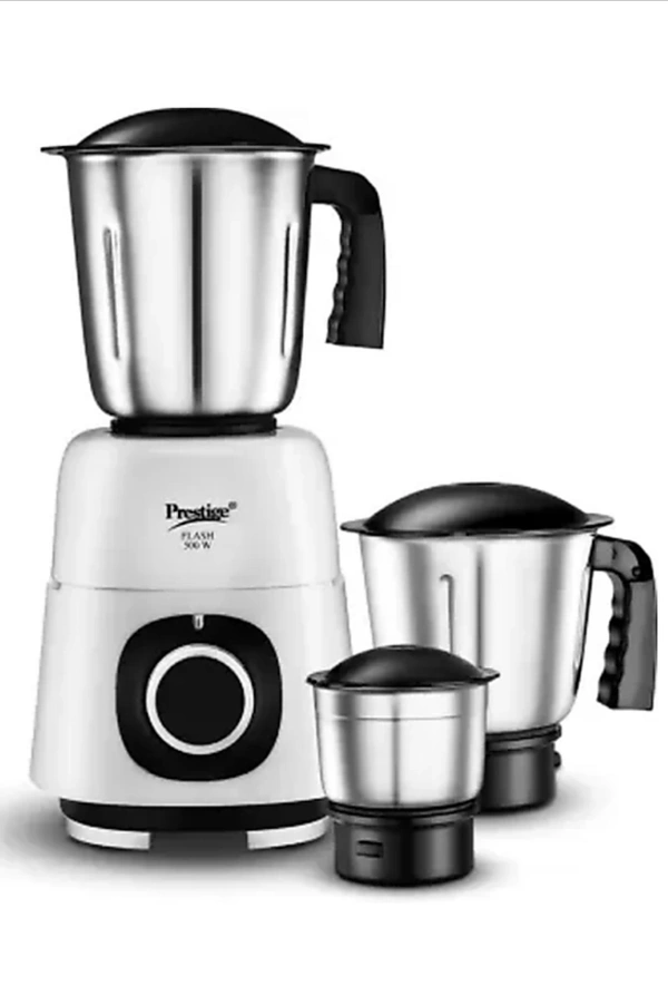 Prestige Flash Atlas 500 W MixerGrinder (3 Jars, White, Black)