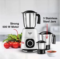 Prestige Flash Atlas 500 W MixerGrinder (3 Jars, White, Black)