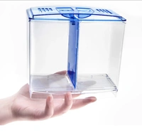 Petzlifeworld Double House Betta Tank Small FishTank for Fighter Fish Rectangle Aquarium Tank (1 L)