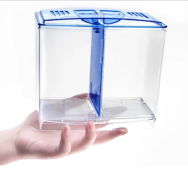 Petzlifeworld Double House Betta Tank Small FishTank for Fighter Fish Rectangle Aquarium Tank (1 L)
