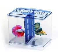 Petzlifeworld Double House Betta Tank Small FishTank for Fighter Fish Rectangle Aquarium Tank (1 L)