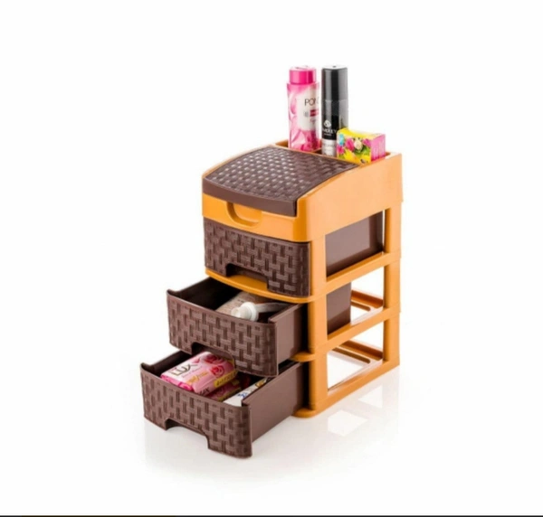 Rack-Multi Purpose chest of Trolley Foldabledrawers 3 Layer Modular Basket Drawer Chest Stor....