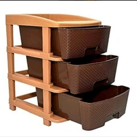 Rack-Multi Purpose chest of Trolley Foldabledrawers 3 Layer Modular Basket Drawer Chest Stor....