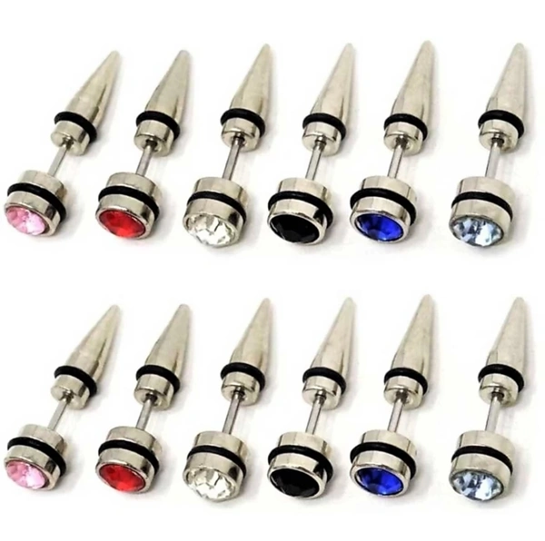 NIMZMens & Women Fashion JewelleryValentine Platinum Black Blue GoldenSilver Surgical Plug Combo Hoop Earpiercing Studs stainless Steel JewelryStylish Fancy Party wear casual HighGold Polish Daily use simple Magnetnon Pierced Round pressing DumbellMulticolor press OM Earrings ComboSet pack pierced shape Bali Ear ringsStud Tops Mens Earing Combo forMen Boy Boyfriend Women Boys Girls
