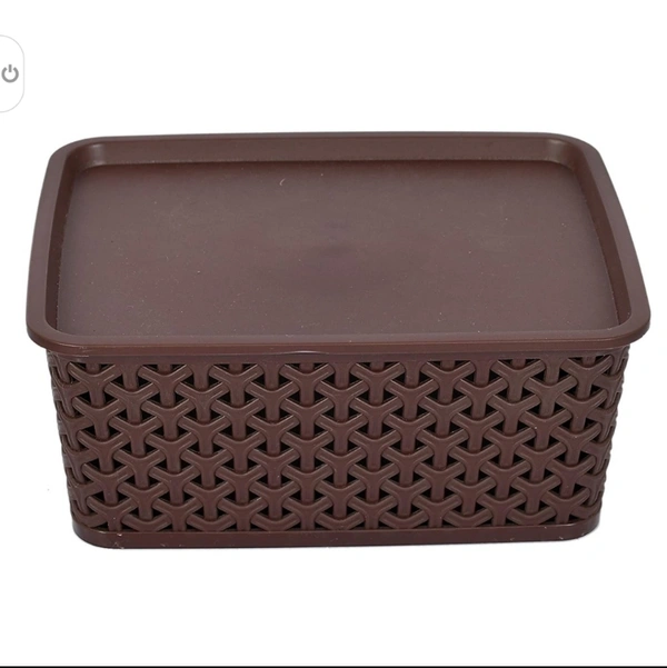 Leawall Basket with lid for KitchenVegetables, Toys, Books, Office, Stationer - 3 color