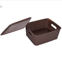 Leawall Basket with lid for KitchenVegetables, Toys, Books, Office, Stationer - 3 color