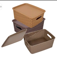 Leawall Basket with lid for KitchenVegetables, Toys, Books, Office, Stationer - 3 color