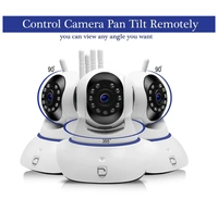 CFFTED Double Antenna Auto- RotatingNight Vision Mobile HD CCTV WifiCamera 720P with Audio Wifi SmartNet Camera Live Streaming Video(Android/IOS) Security Camera (2Channel) - White color