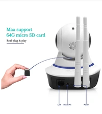CFFTED Double Antenna Auto- RotatingNight Vision Mobile HD CCTV WifiCamera 720P with Audio Wifi SmartNet Camera Live Streaming Video(Android/IOS) Security Camera (2Channel) - White color