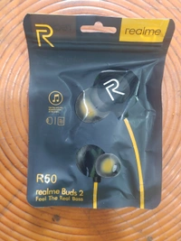Realme Super Bass 4D SoundEarphone With Mic Deep Black WiredHeadset (Black, In the Ear) - black yellow color