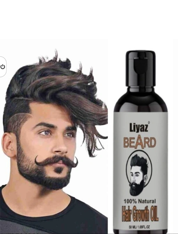 Beard Oil for Growing Beard Faster with Almond& Thyme, 100% Natural, Best Beard Growth Oilfor Men, Nourishes & Strengthens Uneven PatchyBeard - 30ML Hair Oil (50 ml)