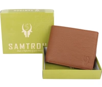 SAMTROHMen Tan Artificial Leather Wallet - Mini (8 Card Slots)